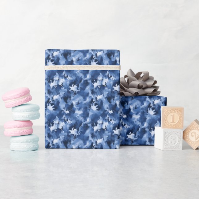 Blue Abstract  Wrapping Paper (Baby Shower)