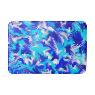 Blue abstracted bath mat