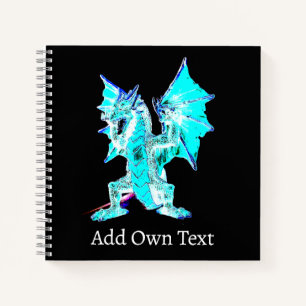 Blue Abyss Sky Serpent Fantasy Myth Beast Artistic Notebook