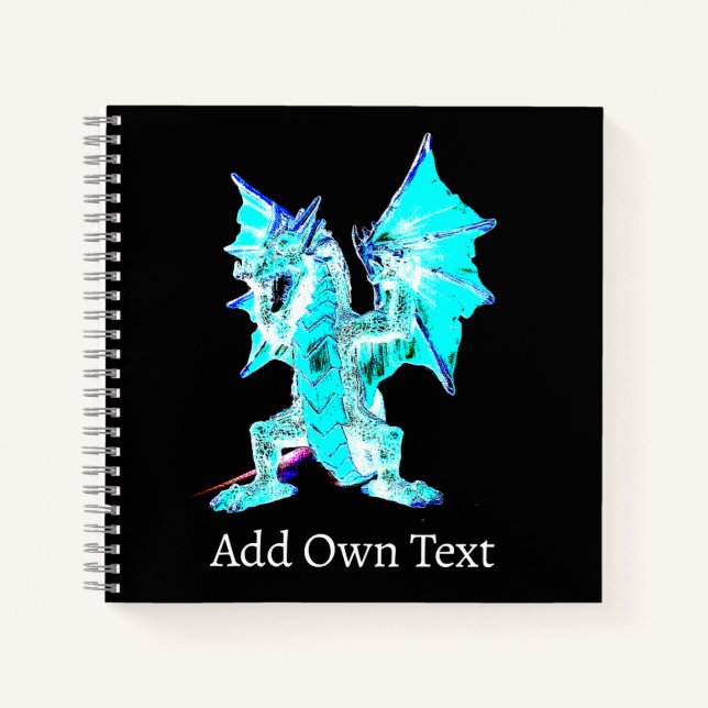 Blue Abyss Sky Serpent Fantasy Myth Beast Artistic Notebook (Front)