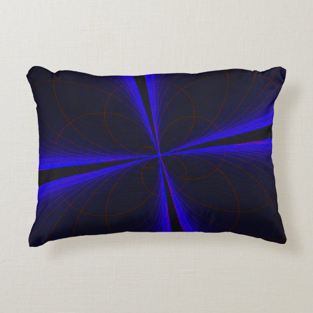 Blue Accent Clover Leaf Geometric Accent Pillow (Front)