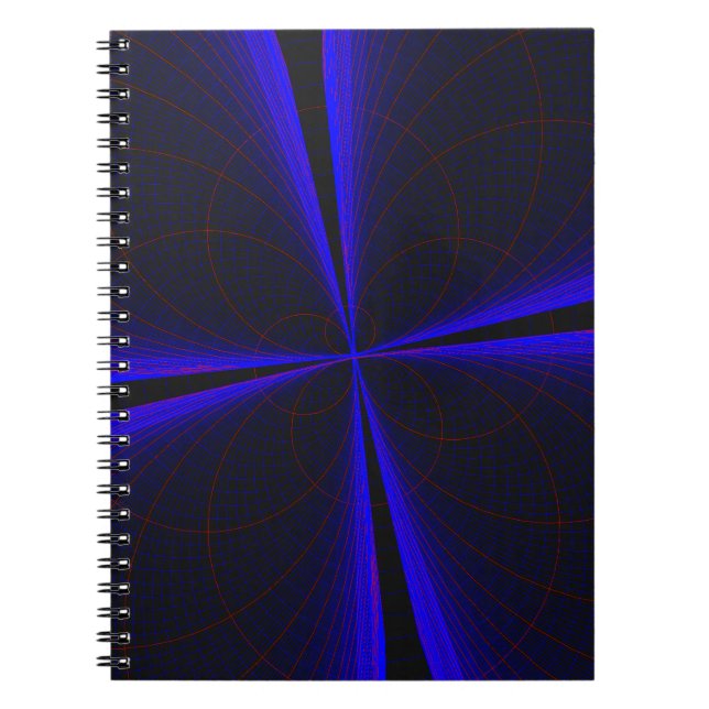 Blue Accent Clover Leaf Geometric Photo Notebook (Front)