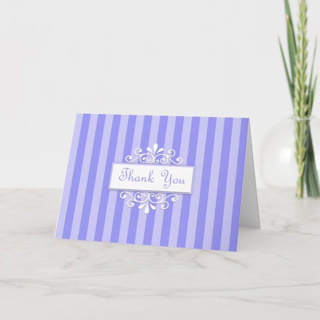 Blue Accented Thank You Greeting Card (Front)