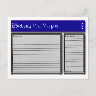 Blue Accents Custom Recipe Card