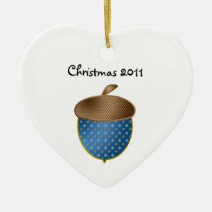Blue acorn christmas ornament