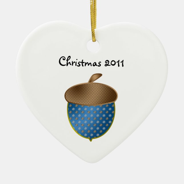 Blue acorn christmas ornament (Front)