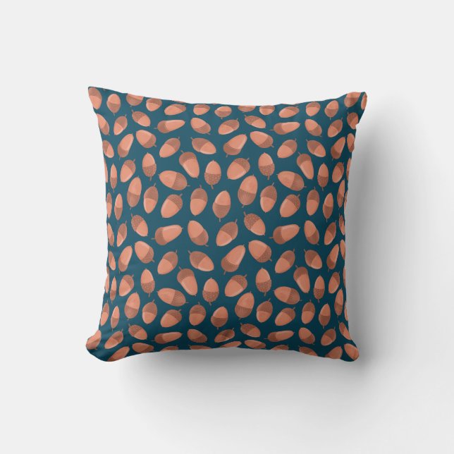 Blue Acorn pattern Cushion (Front)