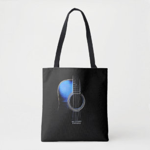 Blue Acoustic Guitar "Highlight" Tote Bag