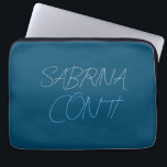 Blue Add Name Modern Minimalist Plain Laptop Sleeve<br><div class="desc">You can easily change the fonts and colours. You can also add your logo and the background image as you like.</div>