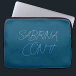 Blue Add Name Modern Minimalist Plain Laptop Sleeve<br><div class="desc">You can easily change the fonts and colours. You can also add your logo and the background image as you like.</div>