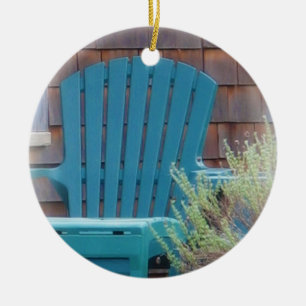 Blue Adirondack Ceramic Tree Decoration