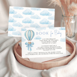 Blue Adventure Air Balloon Book For Baby Shower RSVP Card