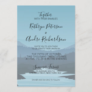 Blue Adventure Travel Mountain Range Invitation