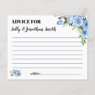 Blue Advice for Mum & Dad bilingual shower card