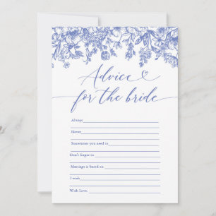 Blue Advice for the Bride Bridal Shower Game Invitation