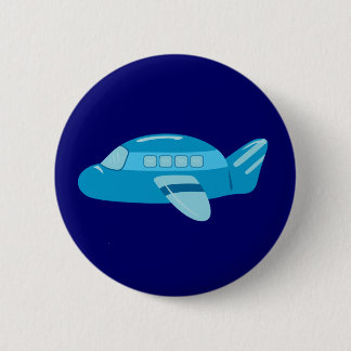 Blue Aeroplane 6 Cm Round Badge