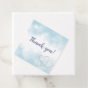 Blue Aeroplane Bear- Baby Shower Favour Tags