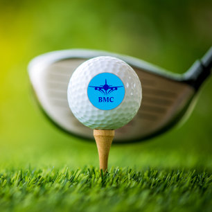 Blue Aeroplane Custom Monogram Pilot Gift   Golf Balls