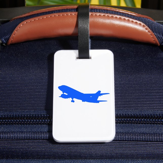 Blue Aeroplane Luggage Tag (Back Insitu 4)