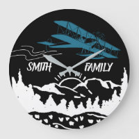 Blue Aeroplane,Mountains,Sunset,Retro, Personalise
