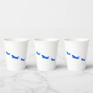 Blue Aeroplane Paper Cups