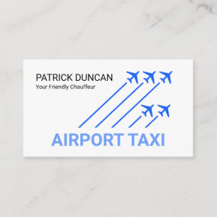 Blue Aeroplanes Airport Runway Business Card