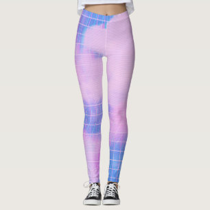 Blue Aesthetic Sky And Pink Clouds Leggings