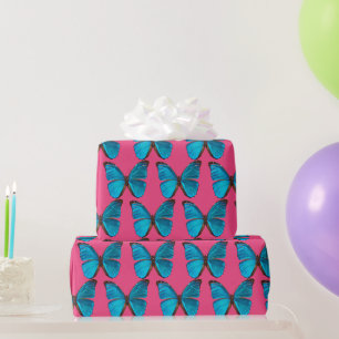 Blue African Butterfly Wrapping Paper