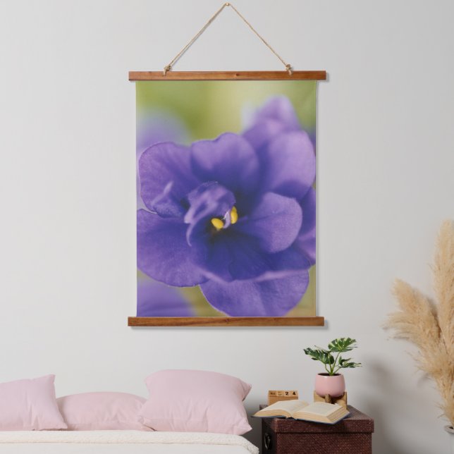 Blue African Violet Saintpaulia Hanging Tapestry (Bedroom)