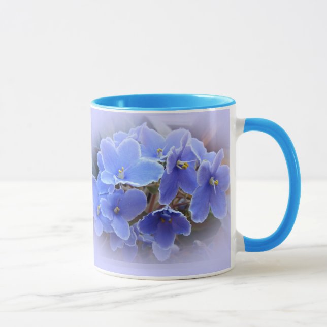Blue African Violets Mug (Right)