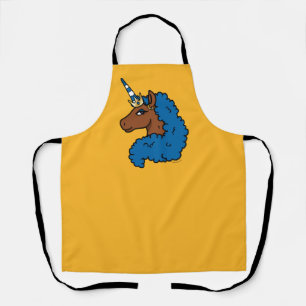 Blue Afro Unicorn Apron