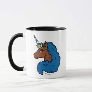Blue Afro Unicorn Mug