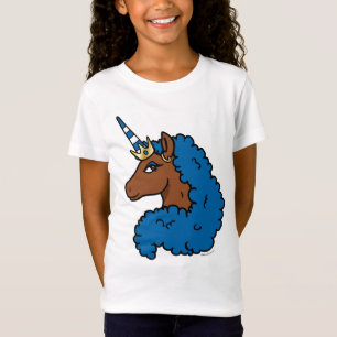 Blue Afro Unicorn T-Shirt