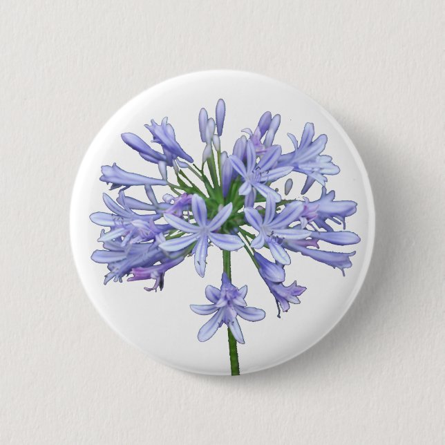 Blue Agapanthus 6 Cm Round Badge (Front)