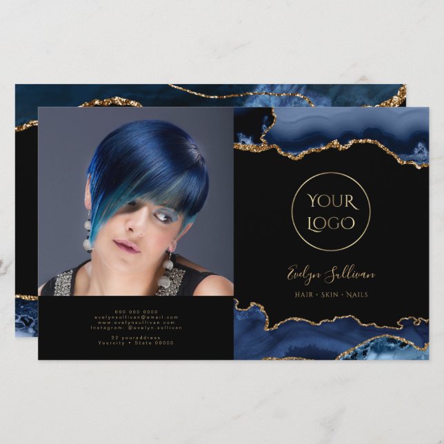 blue agate bifold brochure (Front/Back)