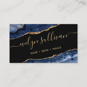 blue agate business card