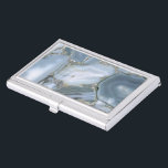 Blue Agate Business Card Holder<br><div class="desc">Photo of Blue Agate Geode Crystal Stone Structure</div>