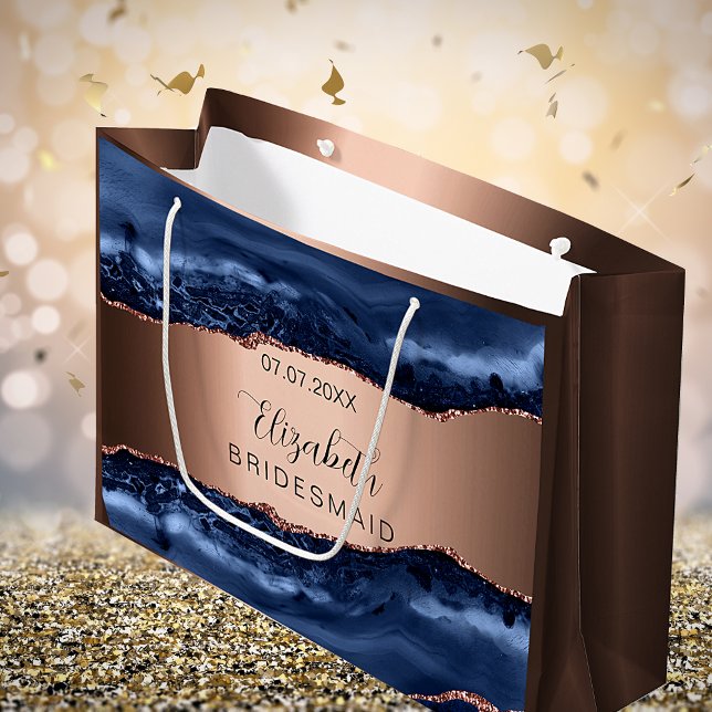 Blue agate copper bridesmade large gift bag (Creator Uploaded)