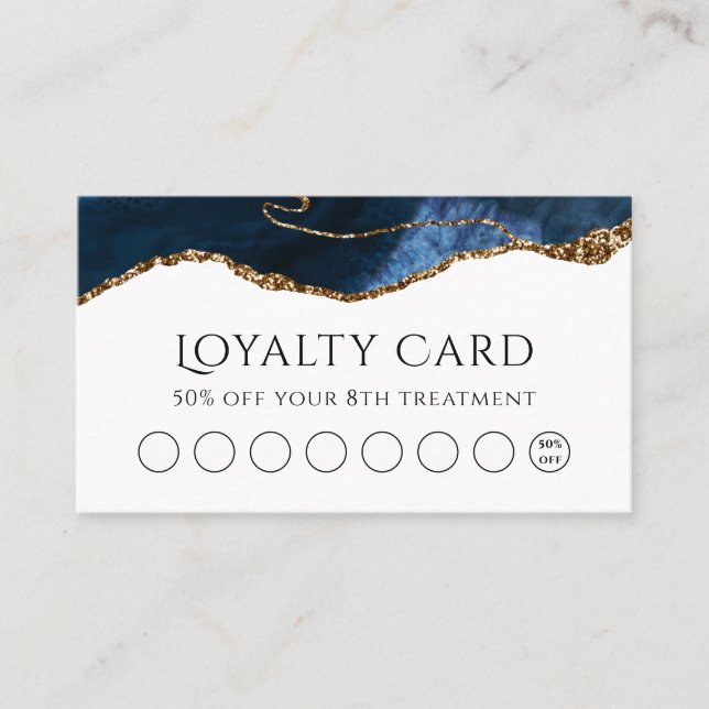 Blue Agate design Loyalty Card (Front)