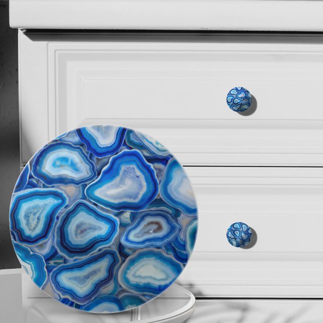 Blue Agate Geodes crystals pattern Ceramic Knob (Creator Uploaded)