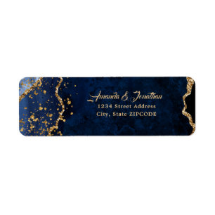 Blue Agate Gold Confetti Glitter Wedding