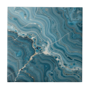 Blue Agate Gold Vein Marble Tile
