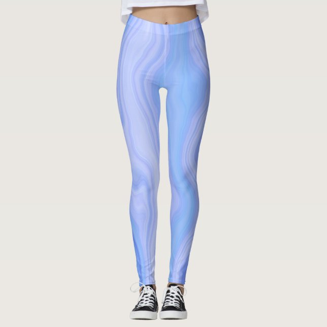 Blue Agate Layers Leggings (Front)
