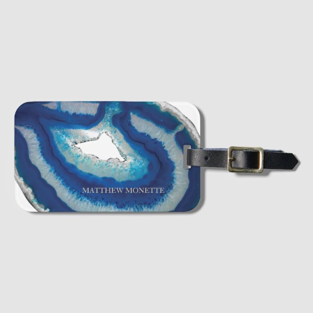 Blue Agate Luggage Tag (Front Horizontal)