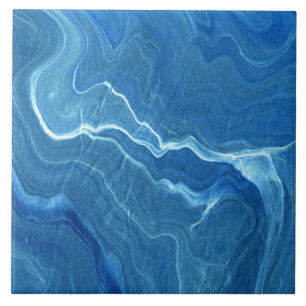 Blue Agate Marble Abstraction Tile