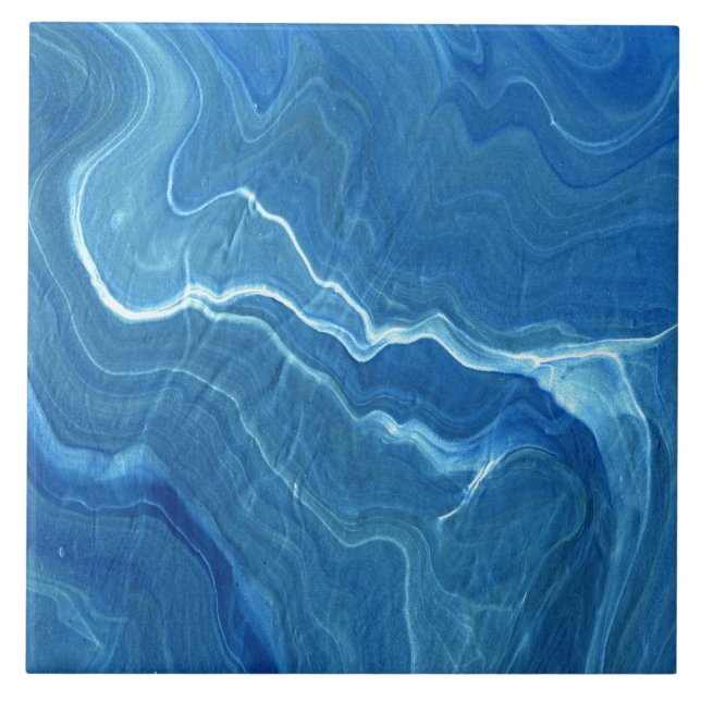 Blue Agate Marble Abstraction Tile (Front)