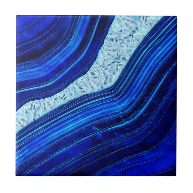 Blue Agate Marble Digital Art Tile (Front)