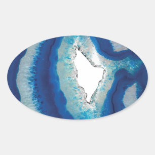 Blue Agate Oval Sticker