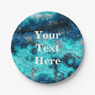 Blue Agate Paper Plate
