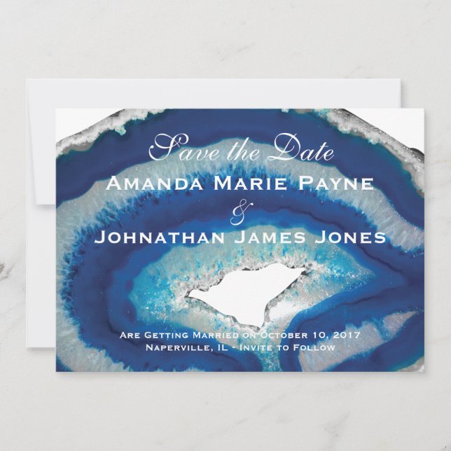 Blue Agate Save the Date (Front)